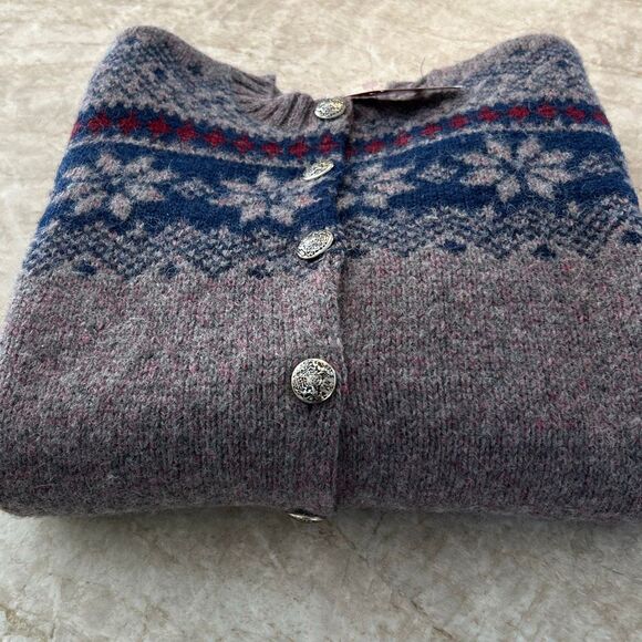Vintage Shetland Fair Isles Cardigan Swester - Picture 9 of 10